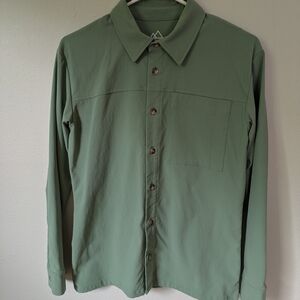 Green Button Down Shirt with Relaxed Fit
